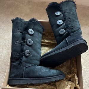 UGG Black Button Winter Boots